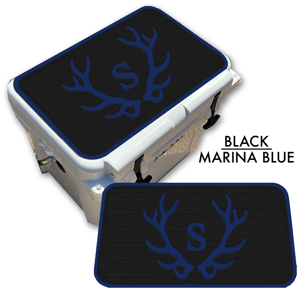 Custom Cooler Top Pad Antlers with Monogram