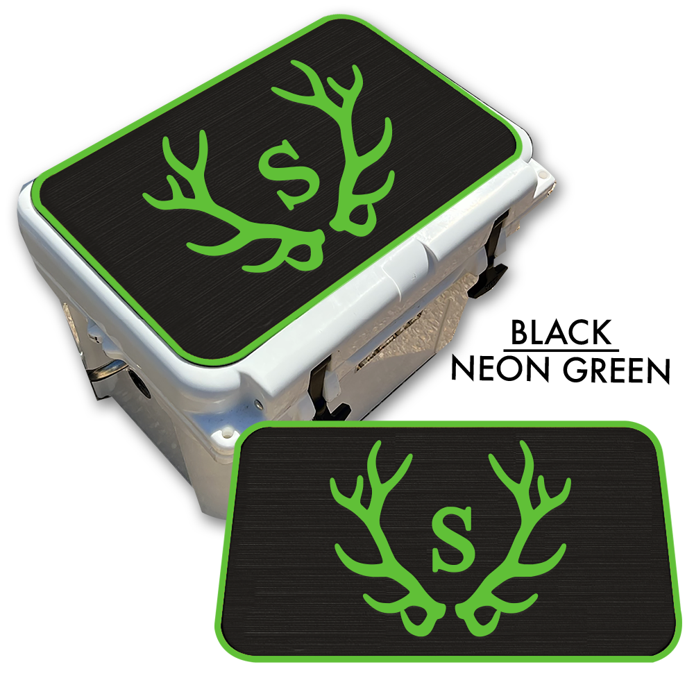 Custom Cooler Top Pad Antlers with Monogram