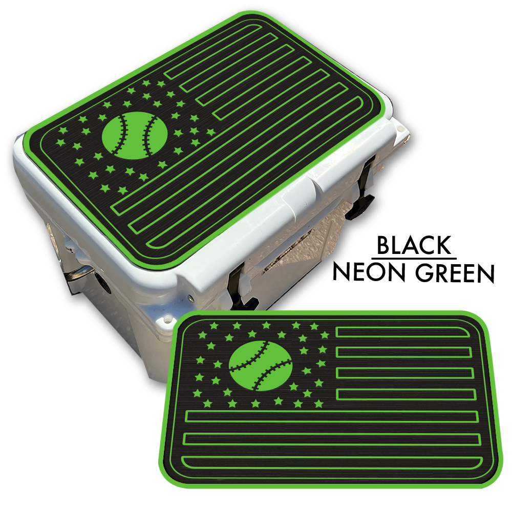 Baseball American Flag - Cooler Pad Top