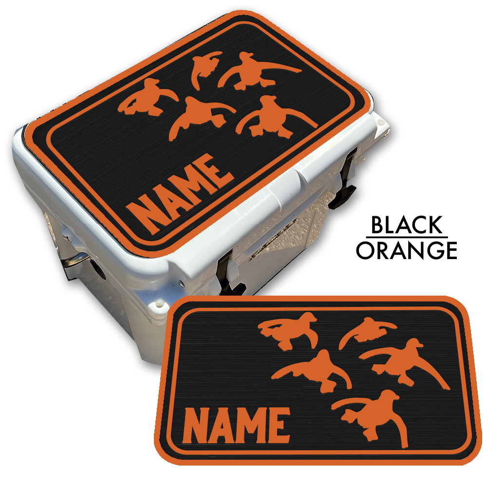 Custom Cooler Top Pad Flying Ducks With Name