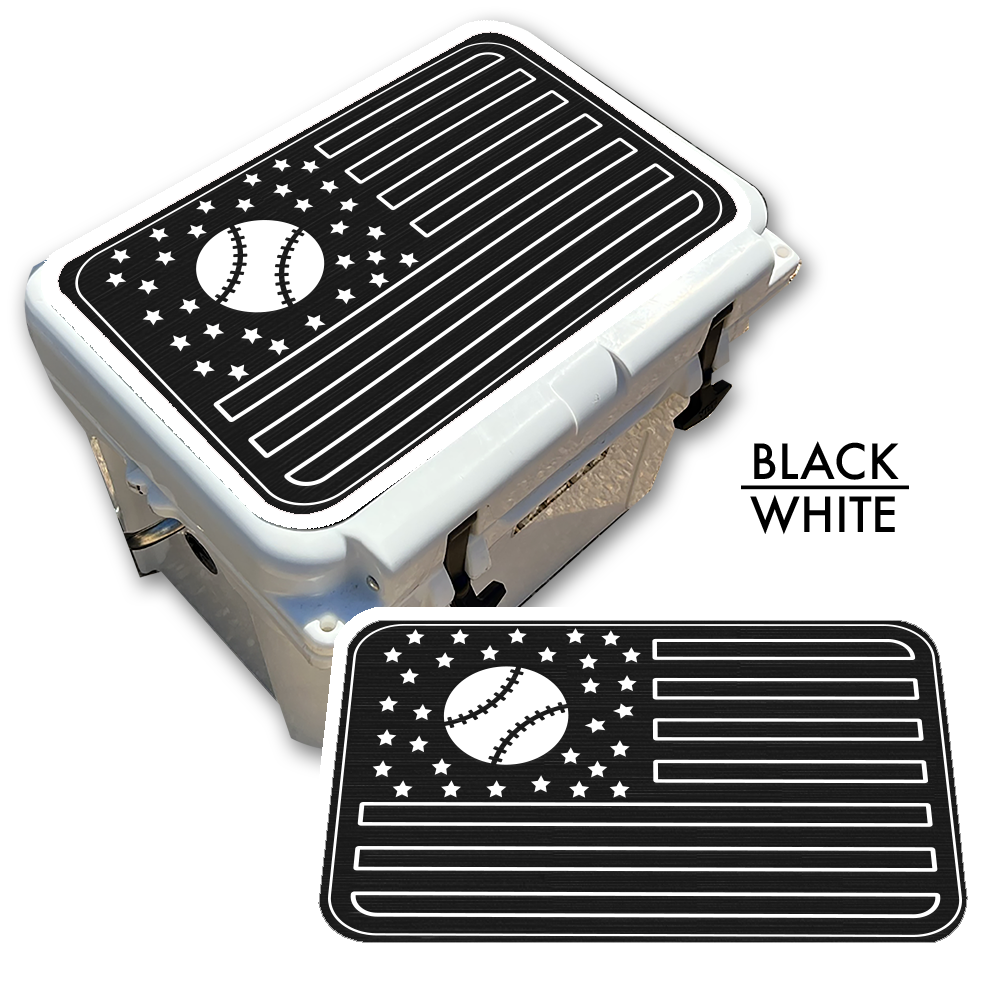 Baseball American Flag - Cooler Pad Top