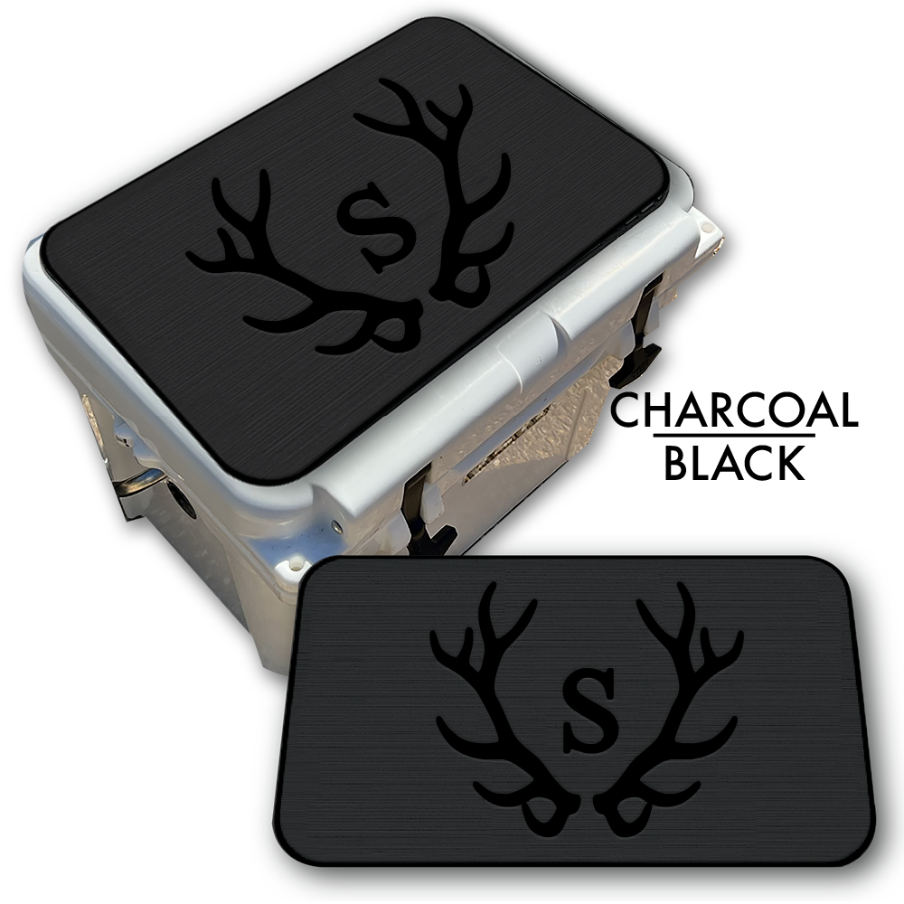 Custom Cooler Top Pad Antlers with Monogram