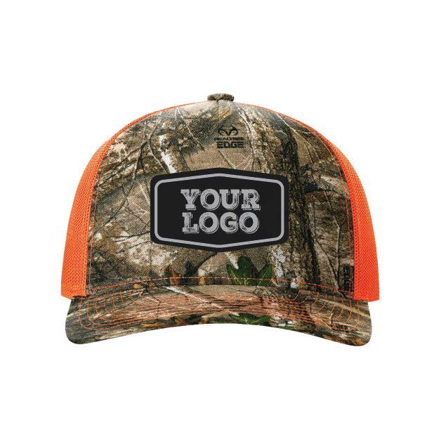 Camo Richardson Snap Hat - Laser Engraved Faux Leather
