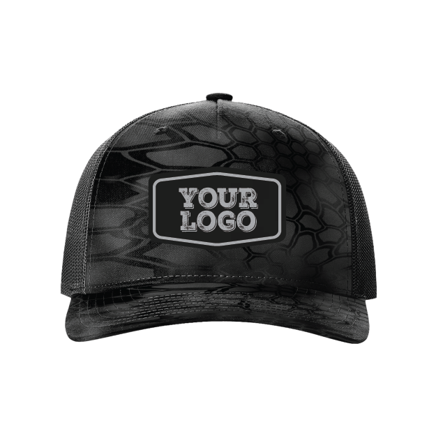 Camo Richardson Snap Hat - Laser Engraved Faux Leather