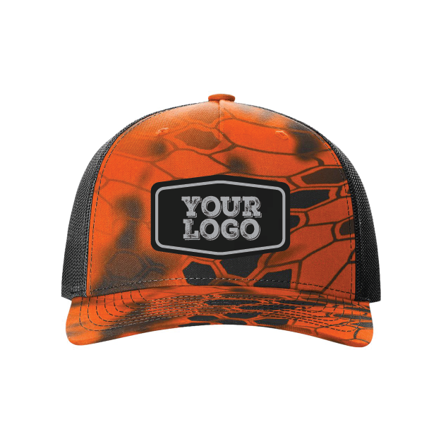 Camo Richardson Snap Hat - Laser Engraved Faux Leather
