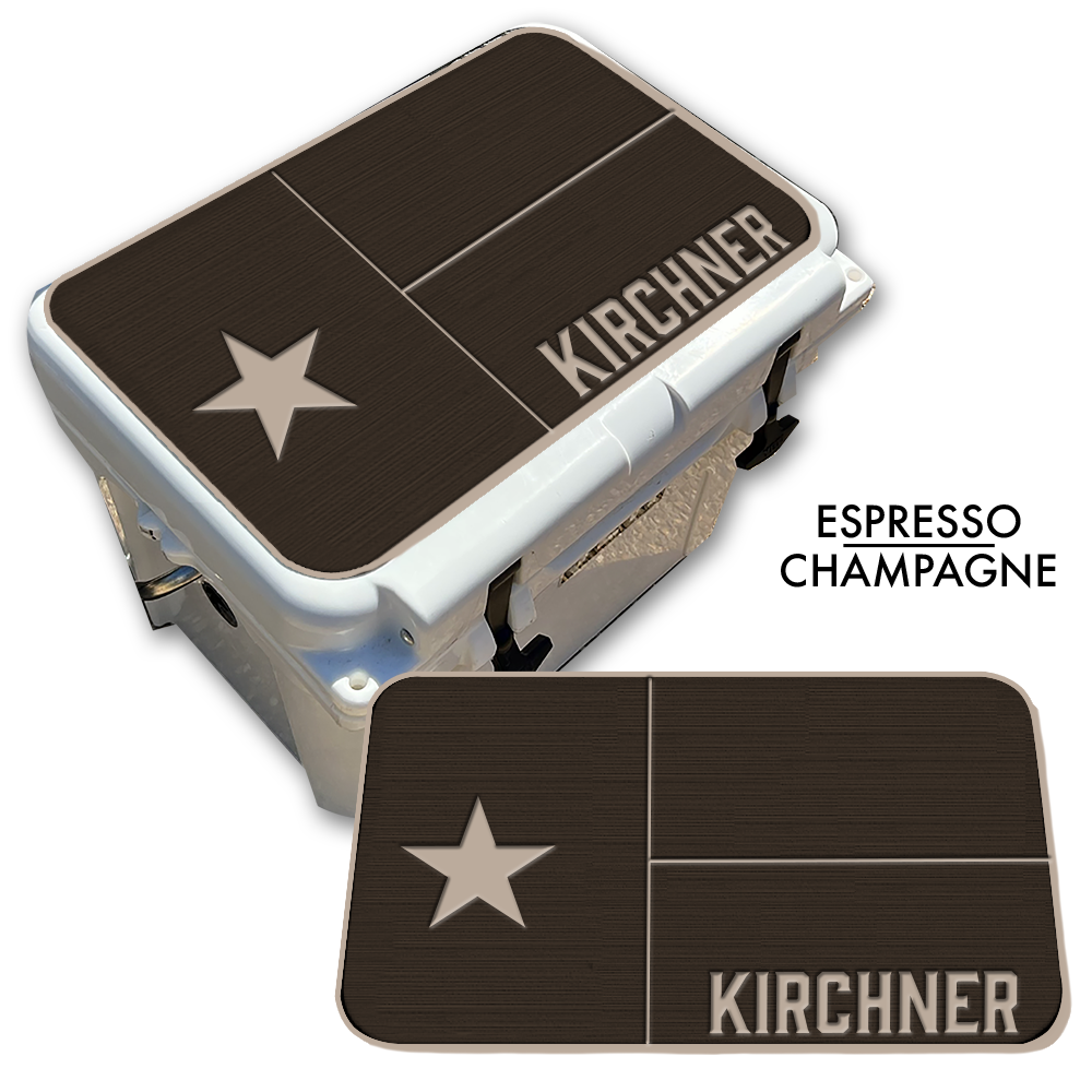 Texas Flag with Name - Cooler Pad Top