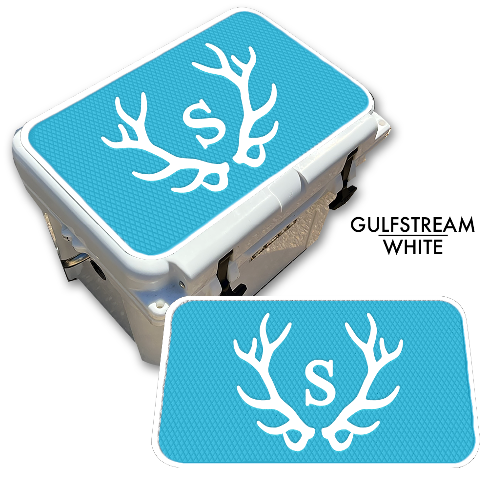 Custom Cooler Top Pad Antlers with Monogram