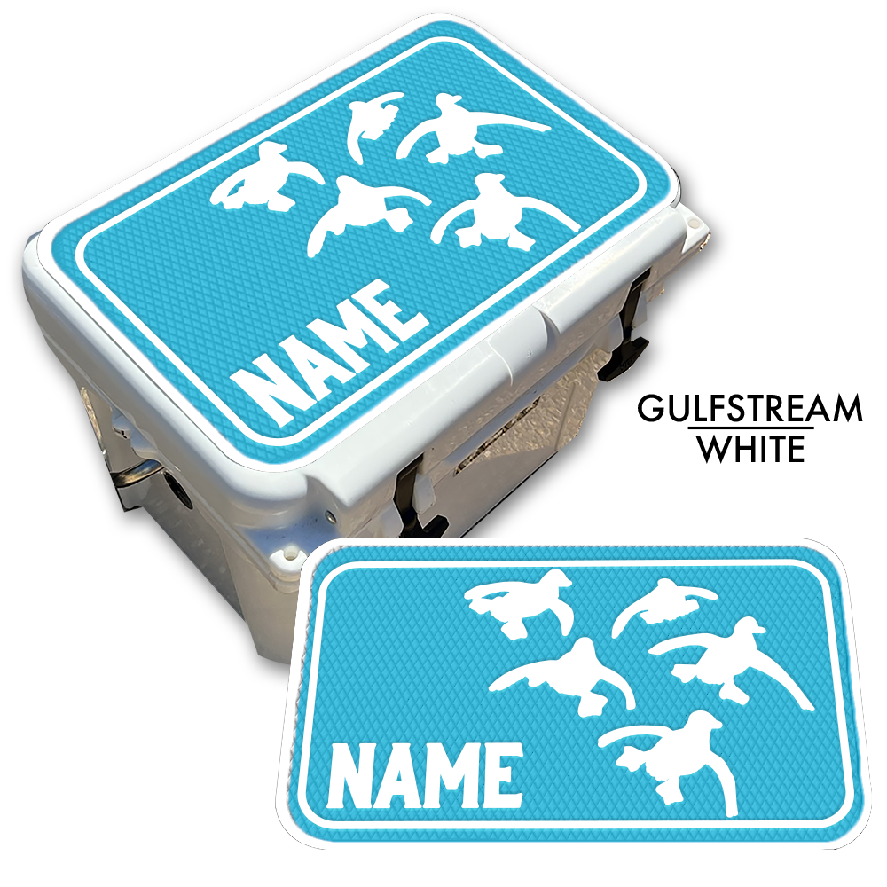 Custom Cooler Top Pad Flying Ducks With Name