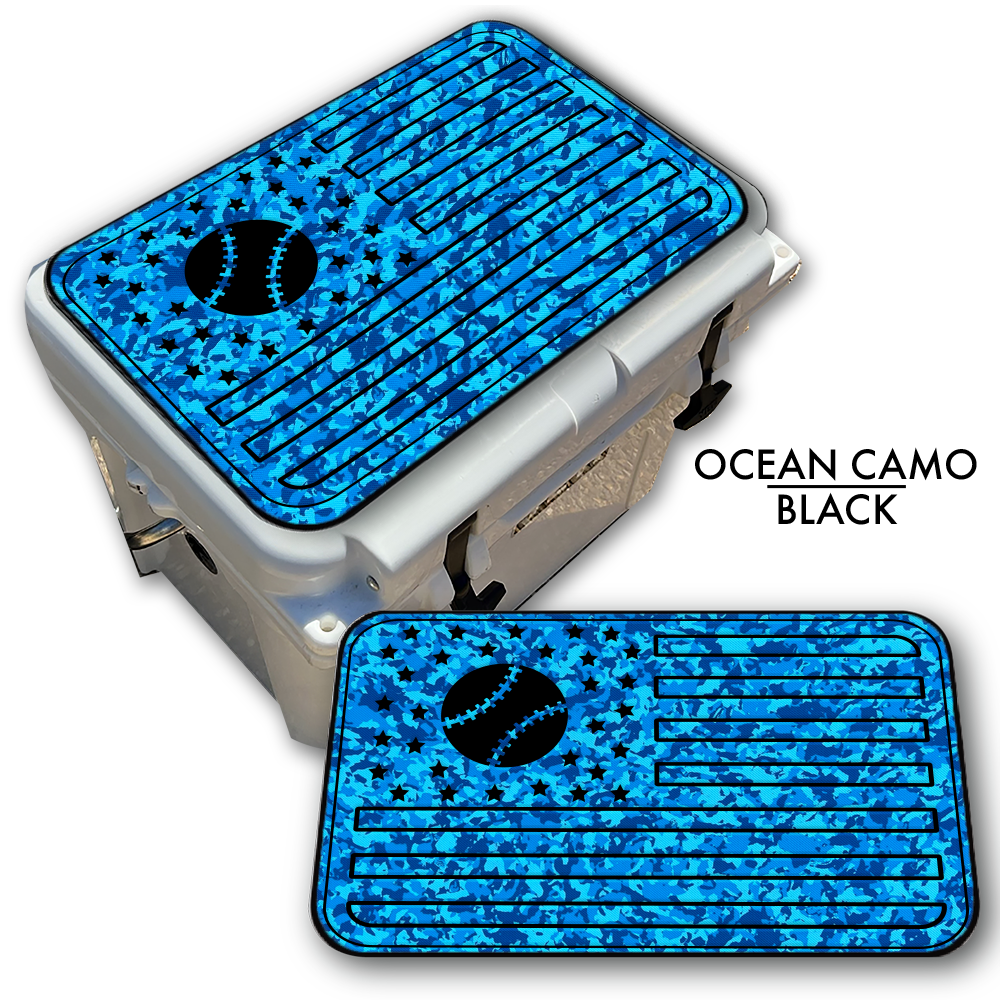 Baseball American Flag - Cooler Pad Top