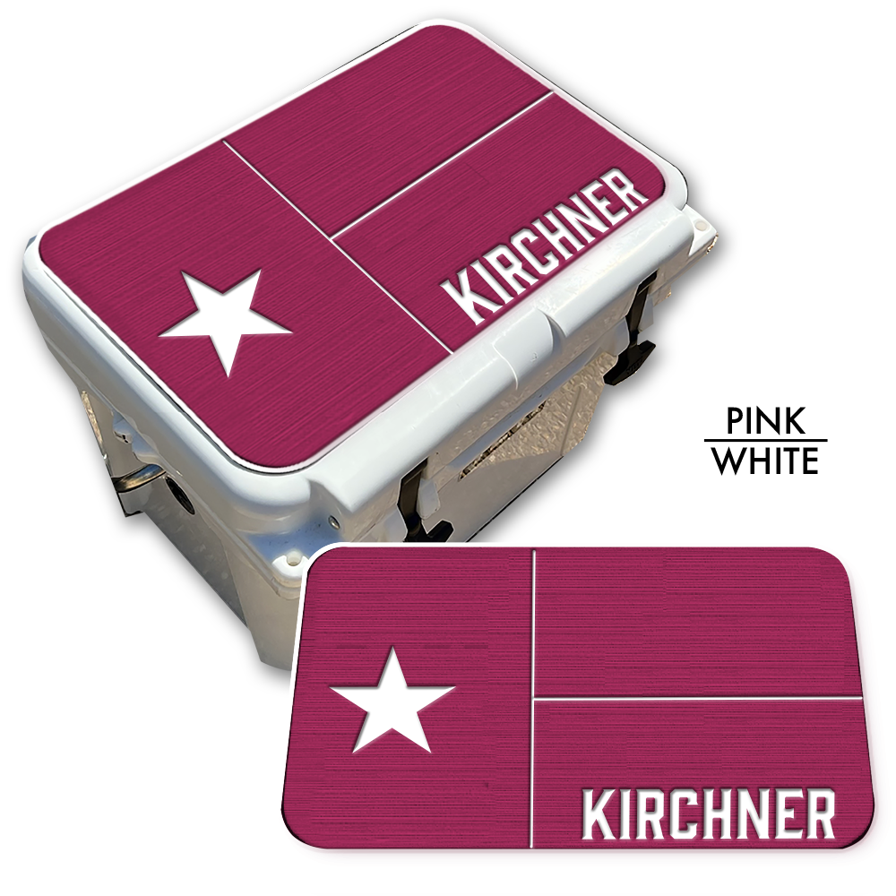 Texas Flag with Name - Cooler Pad Top