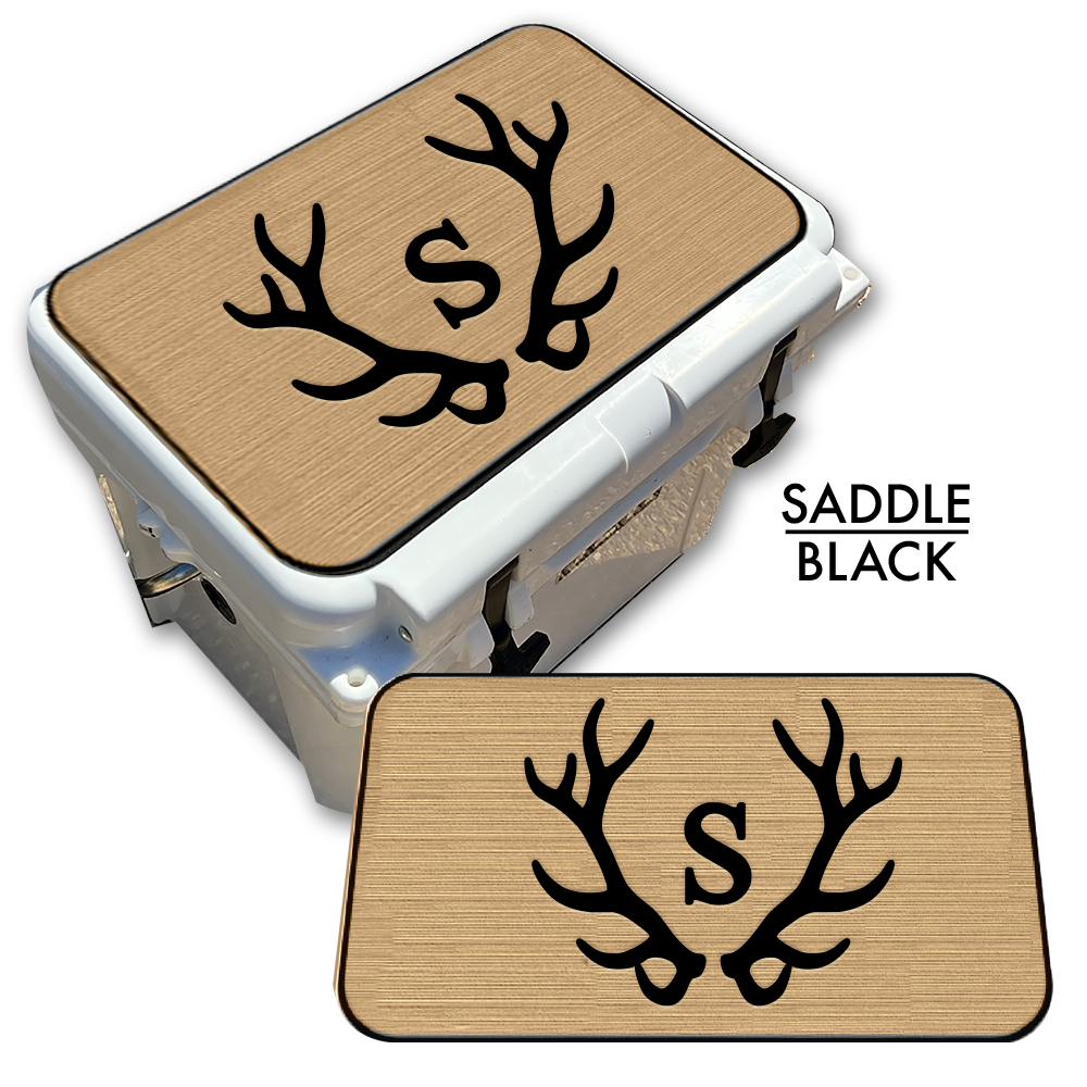 Custom Cooler Top Pad Antlers with Monogram