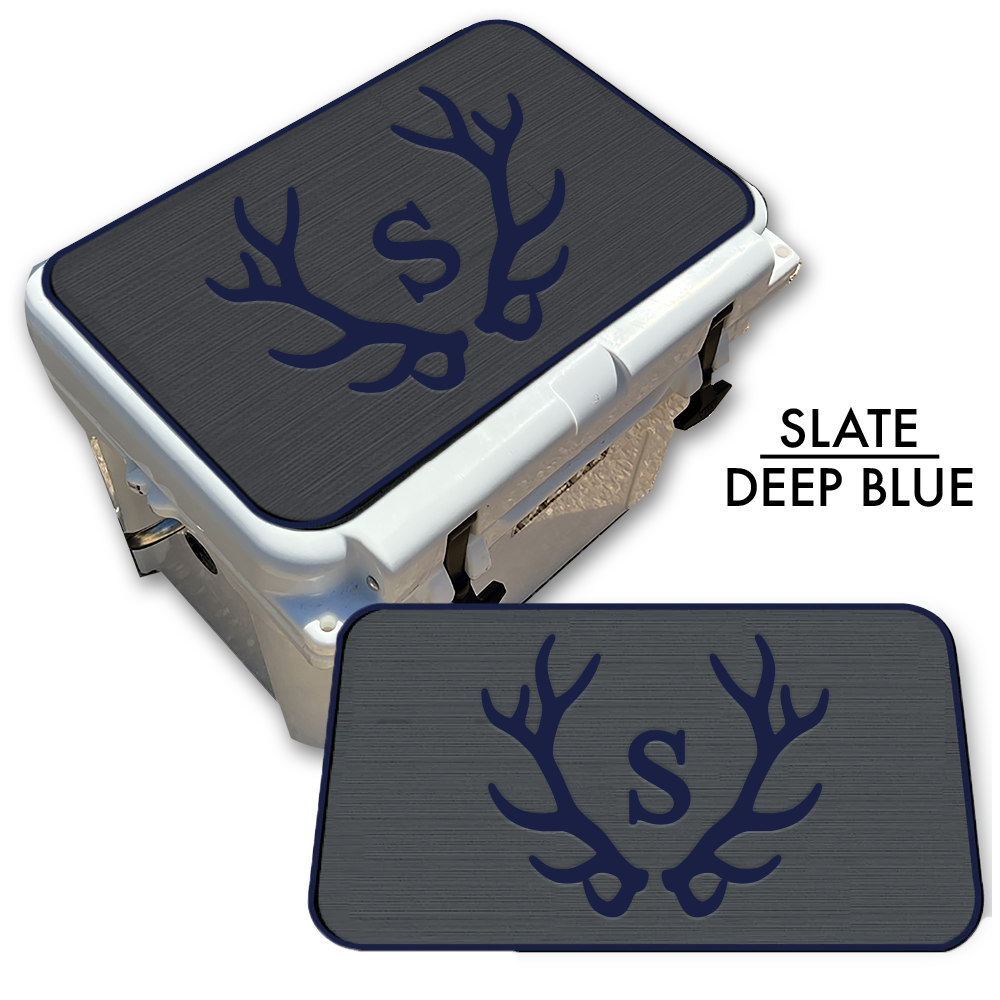 Custom Cooler Top Pad Antlers with Monogram