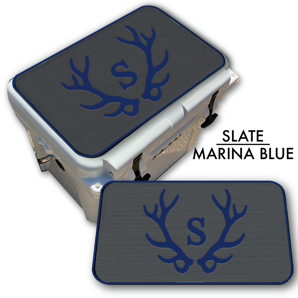 Custom Cooler Top Pad Antlers with Monogram