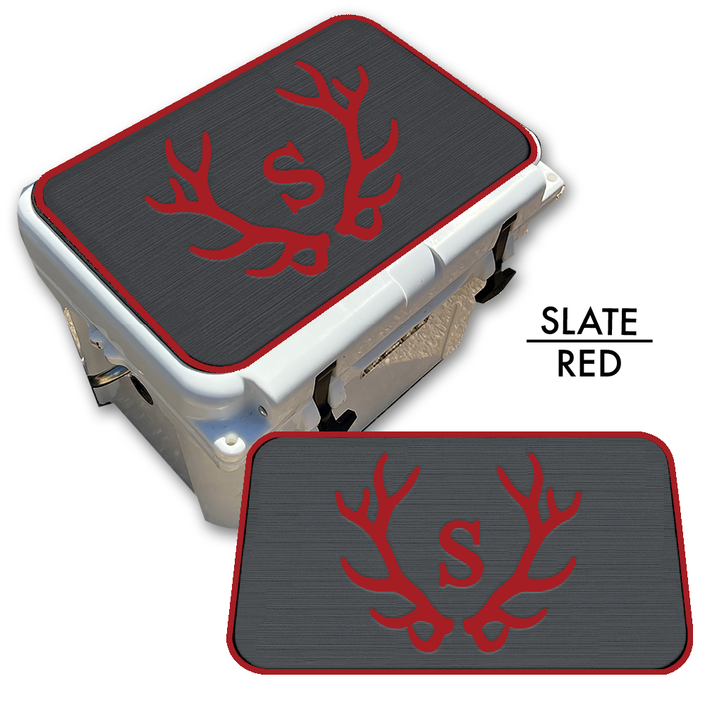 Custom Cooler Top Pad Antlers with Monogram