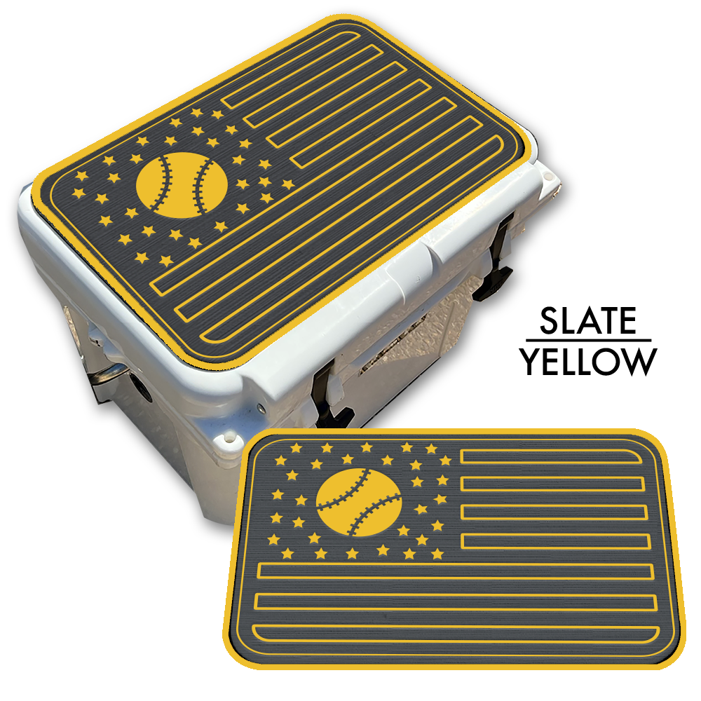 Baseball American Flag - Cooler Pad Top