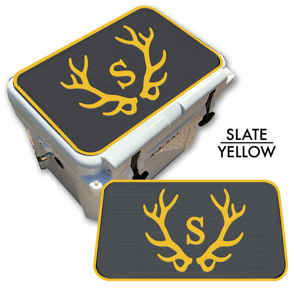 Custom Cooler Top Pad Antlers with Monogram