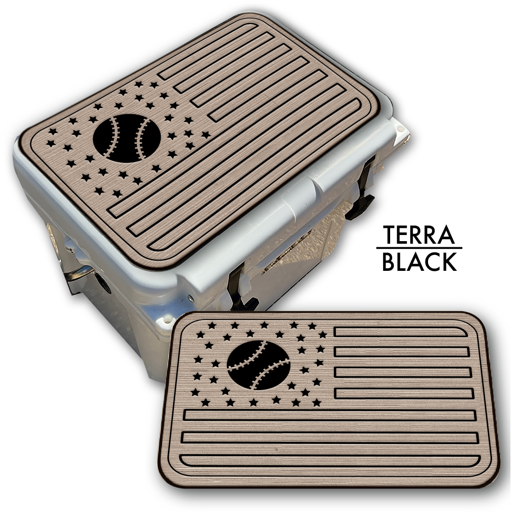 Baseball American Flag - Cooler Pad Top