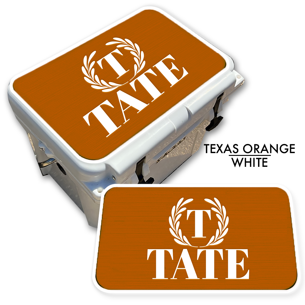 Custom Cooler Top Pad Monogram & Last Name with Wreath