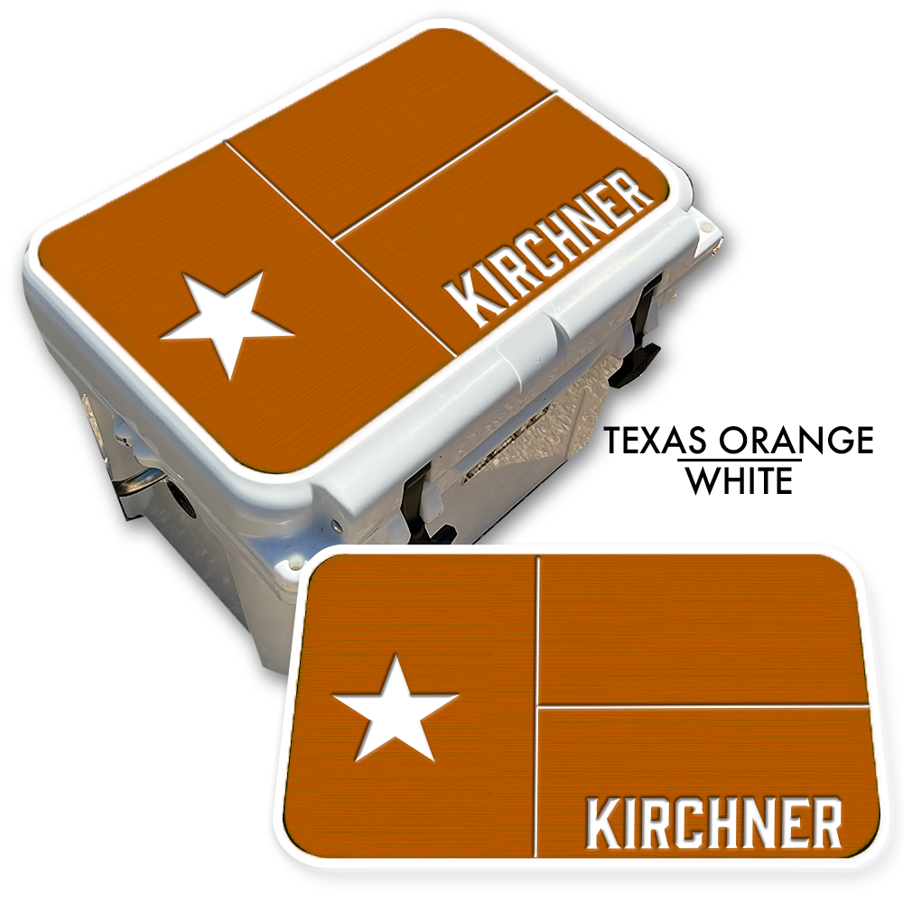 Texas Flag with Name - Cooler Pad Top