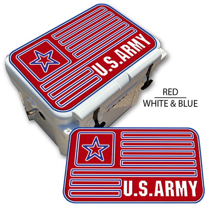 Army American Flag Cooler Top Pad - Tri color : Red, White, Blue