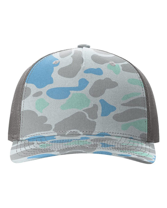 Camo Velcro Hat - Laser Engraved Faux Leather