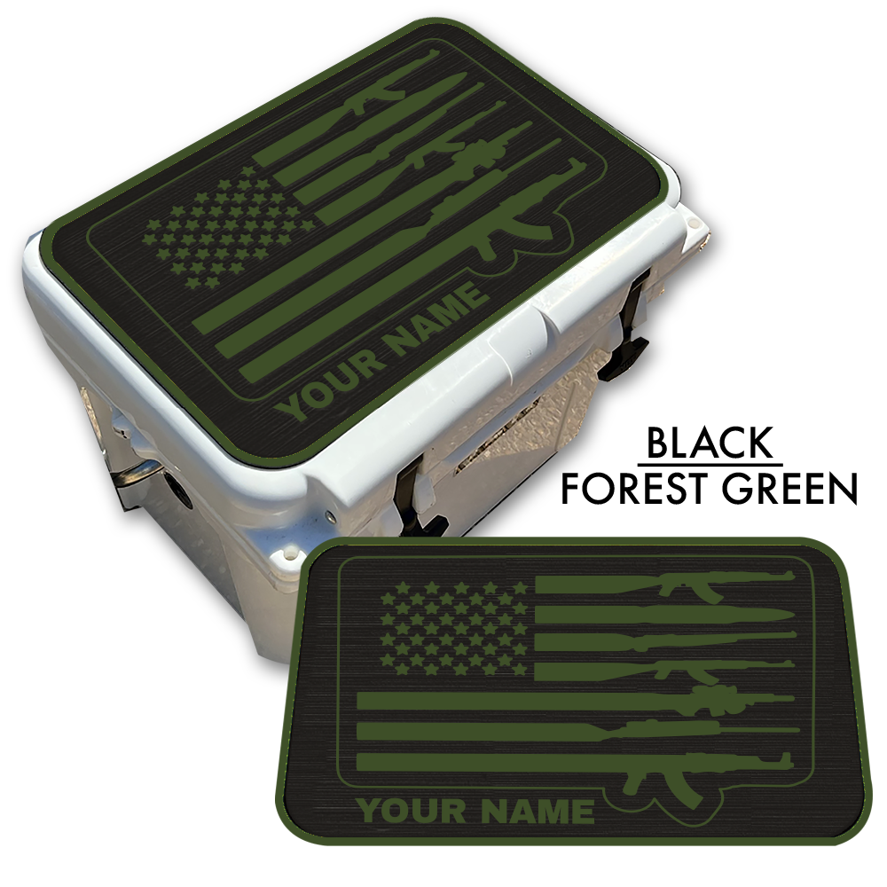 American Flag and Guns - Cooler Pad Top with NAME