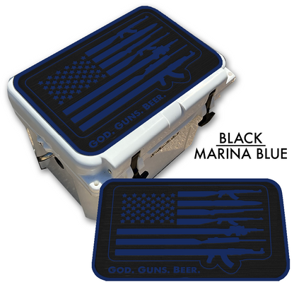 God Guns Beer American Flag - Cooler Pad Top