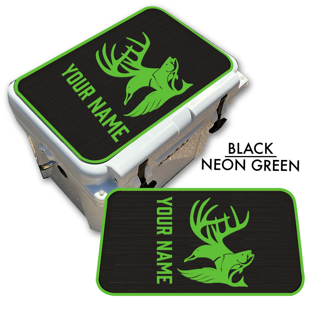 Hunting & Fishing Abstract - Cooler Pad Top with Name