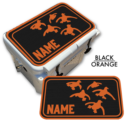 Custom Cooler Top Pad Flying Ducks With Name