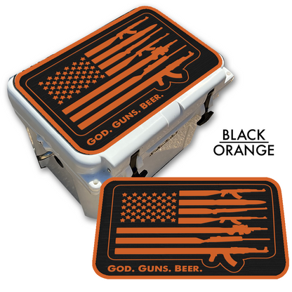 God Guns Beer American Flag - Cooler Pad Top