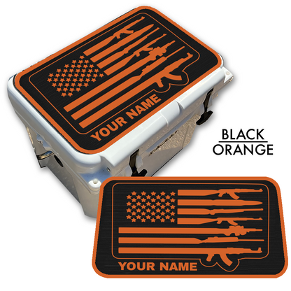 American Flag and Guns - Cooler Pad Top with NAME