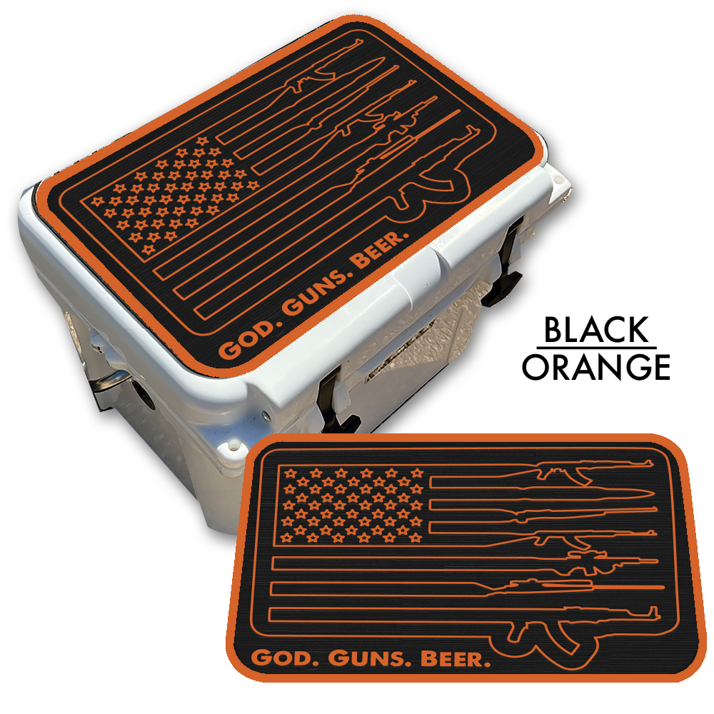 God Guns Beer American Flag - Cooler Pad Top