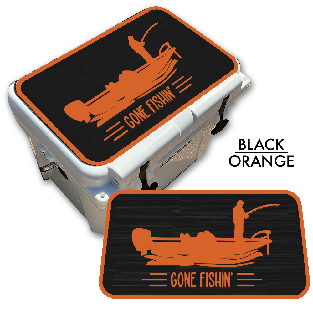 Gone Fishin' with Boat - Cooler Pad Top