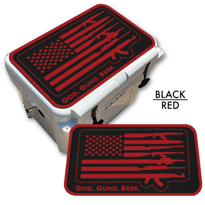 God Guns Beer American Flag - Cooler Pad Top