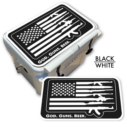 God Guns Beer American Flag - Cooler Pad Top