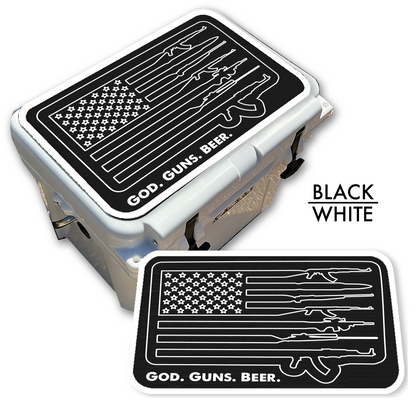 God Guns Beer American Flag - Cooler Pad Top