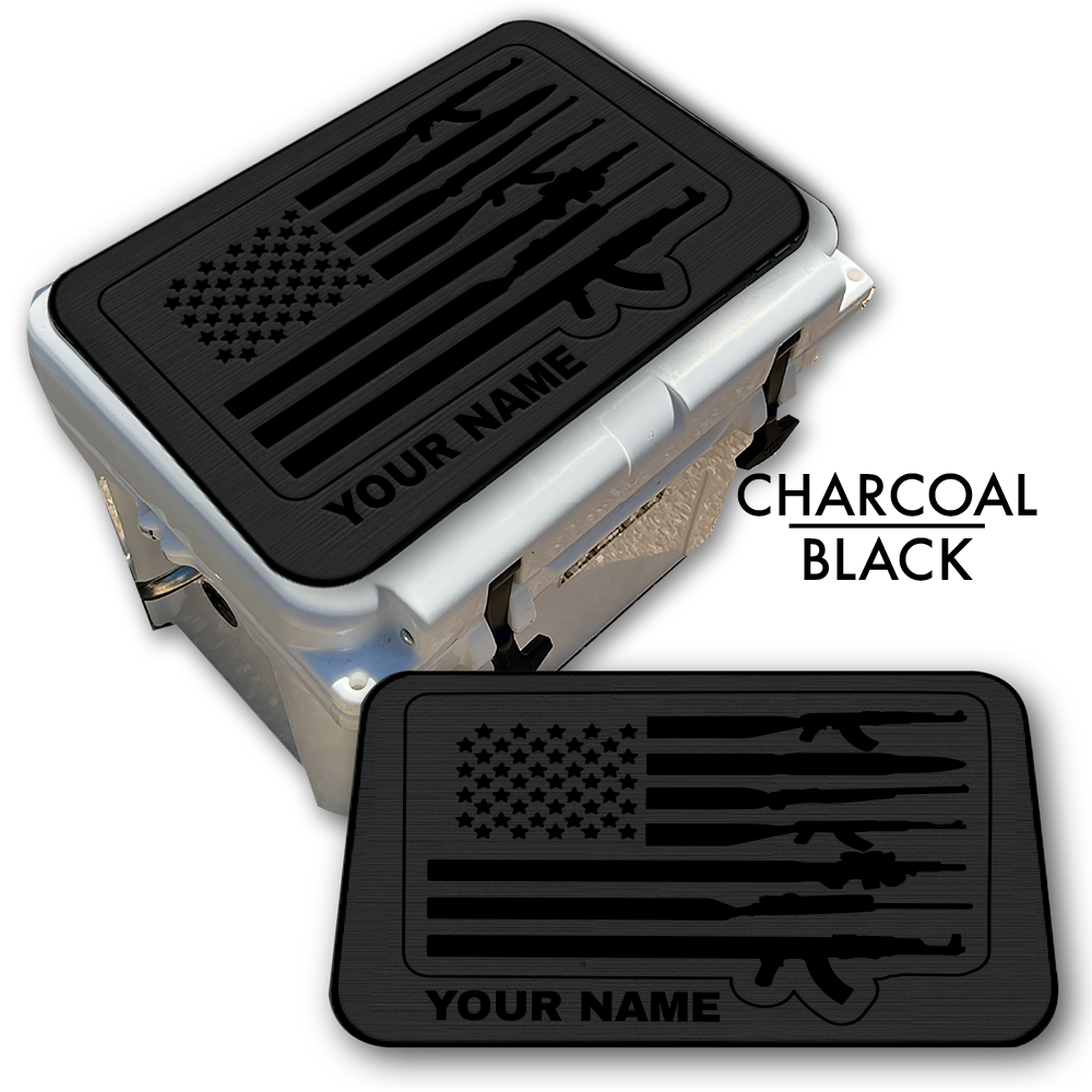 American Flag and Guns - Cooler Pad Top with NAME