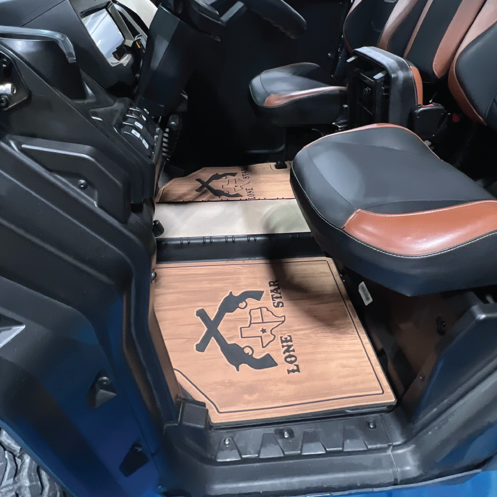 Custom marine mat foam floor mats for a side by side UTV