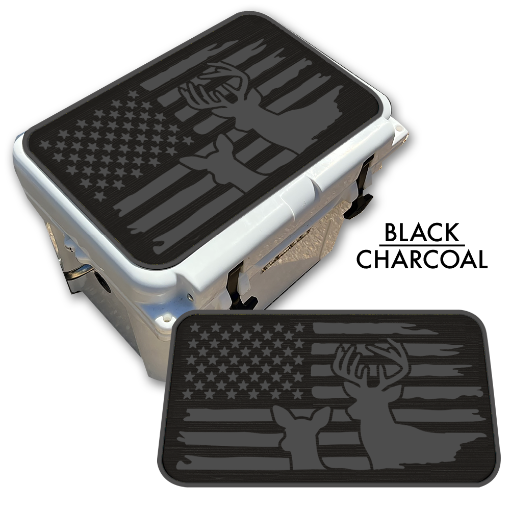 Buck & Doe Distressed Flag - Cooler Pad Top