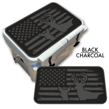 Buck & Doe Distressed Flag - Cooler Pad Top