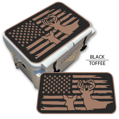 Buck & Doe Distressed Flag - Cooler Pad Top