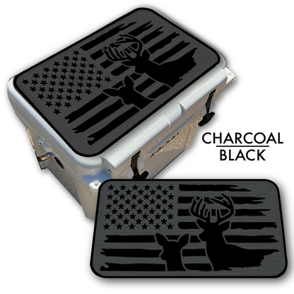Buck & Doe Distressed Flag - Cooler Pad Top