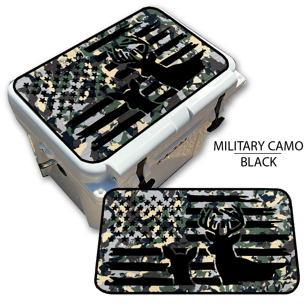 Buck & Doe Distressed Flag - Cooler Pad Top