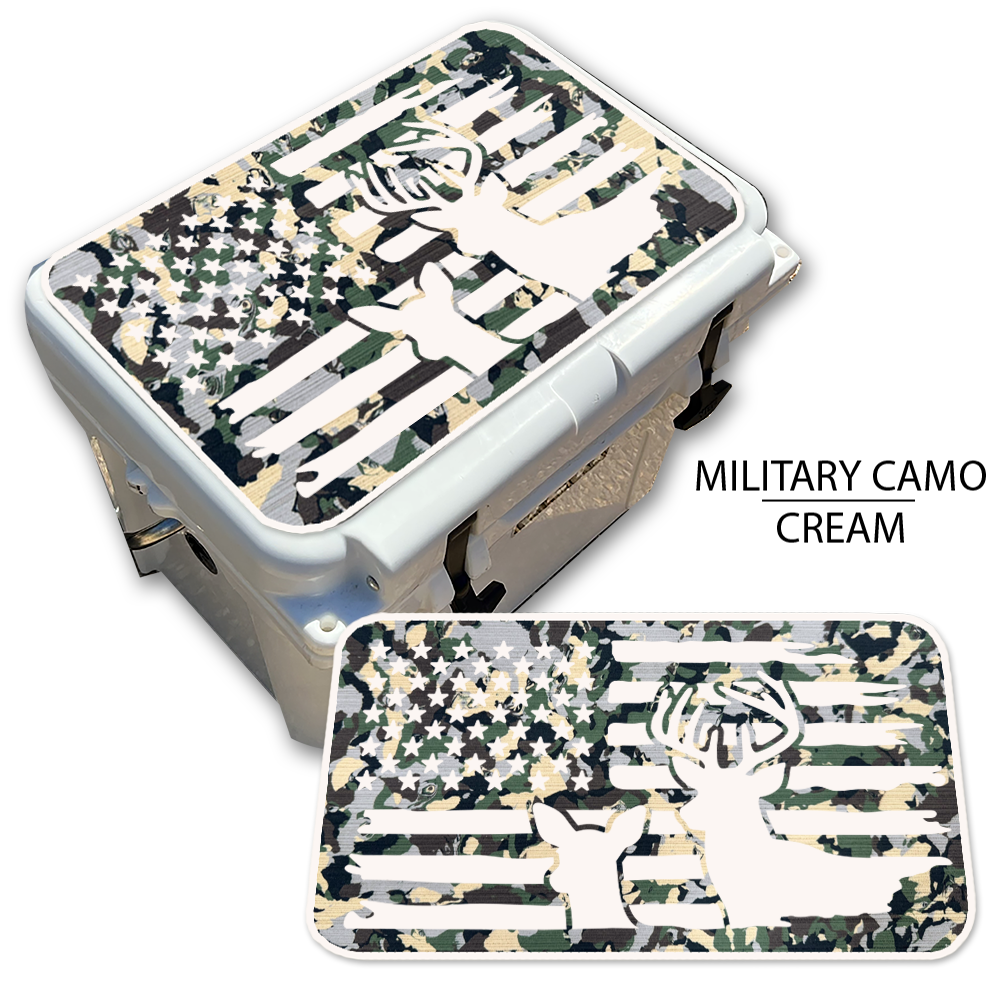 Buck & Doe Distressed Flag - Cooler Pad Top