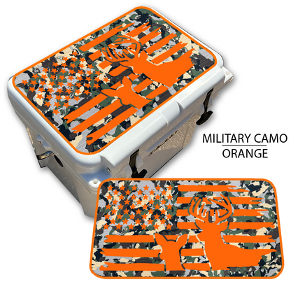 Buck & Doe Distressed Flag - Cooler Pad Top