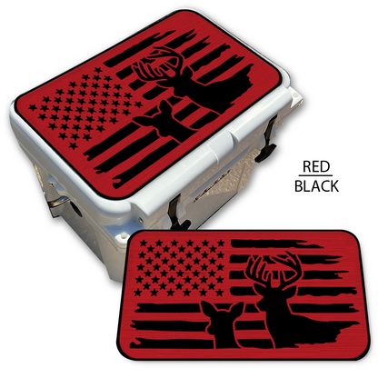 Buck & Doe Distressed Flag - Cooler Pad Top