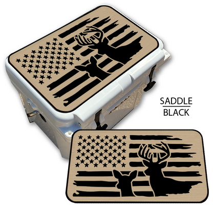 Buck & Doe Distressed Flag - Cooler Pad Top