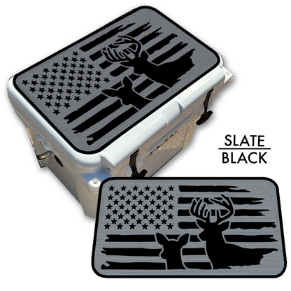 Buck & Doe Distressed Flag - Cooler Pad Top