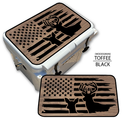 Buck & Doe Distressed Flag - Cooler Pad Top