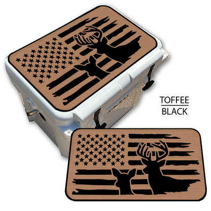 Buck & Doe Distressed Flag - Cooler Pad Top